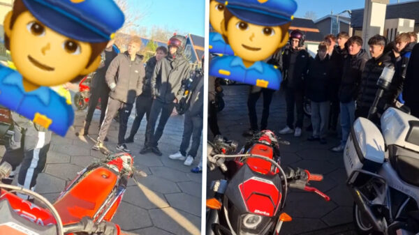 Motoragent staat erbij en kijkt ernaar: wie heeft z'n sleutel gejat?