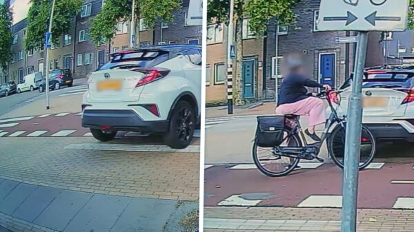 Fietsende Karen gaat los op auto die volgens haar niet genoeg doorrijdt