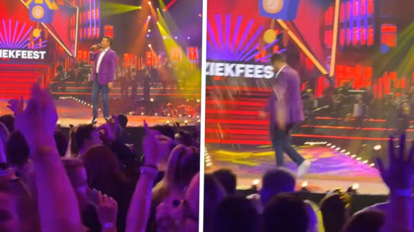 Wilfred Genee bekogeld met bier bij optreden Muziekfeest van het Jaar
