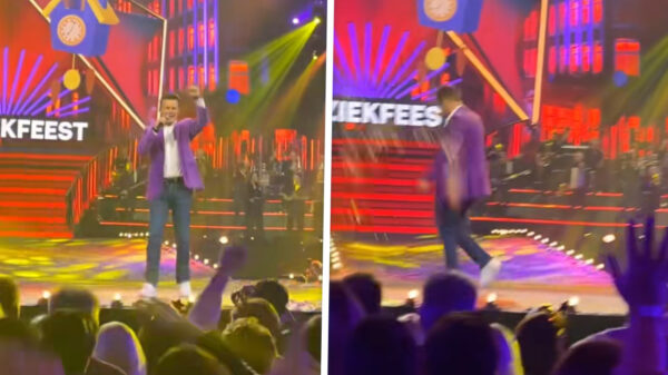 Wilfred Genee bekogeld met bier bij optreden Muziekfeest van het Jaar