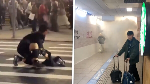 Idioot steekt drie mensen dood na rookbom op metrostation van Taipei