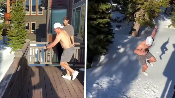 Zonder shirt van balkon springen lijkt stoer tot sneeuw anders is dan het lijkt