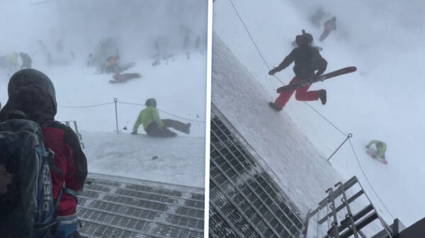 Sneeuwstorm in Niseko blaast wintersporters bijna letterlijk van de berg