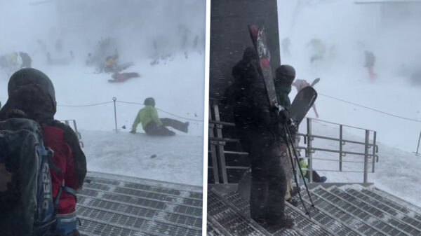 Sneeuwstorm in Niseko blaast wintersporters bijna letterlijk van de berg