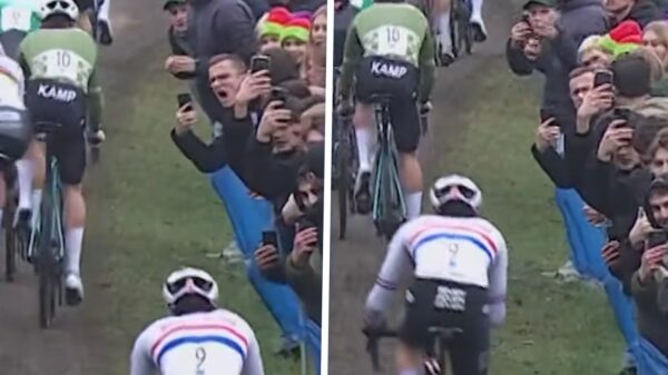 Mathieu van der Poel ontsnapt aan val na opnieuw debiele actie van 'fan'