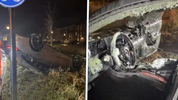 Zanger Jeffrey Lake en politieauto glijden sloot in bij ongeluk in Rijswijk