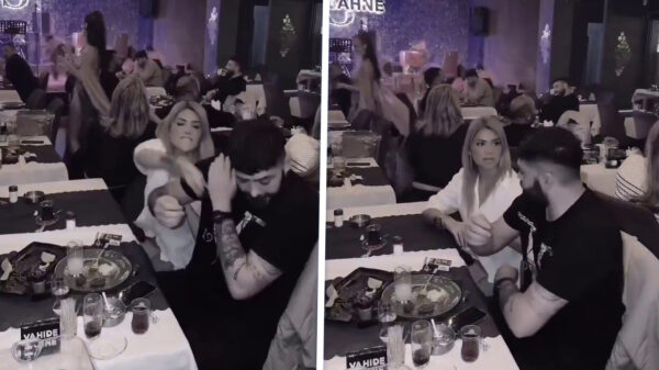 Jaloerse vriendin deelt tik uit als hij te lang naar danseres gluurt