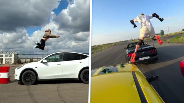 Russische waaghals zet zijn leven op het spel met absurde stuntcompilatie