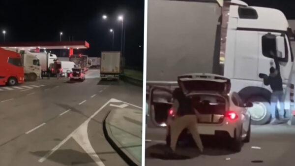 Slapende vrachtwagenchauffeur neemt wraak en ramt busje van dieven