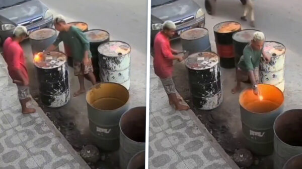 Domme blondjes veroorzaken enorme explosie en lanceren zichzelf de lucht in