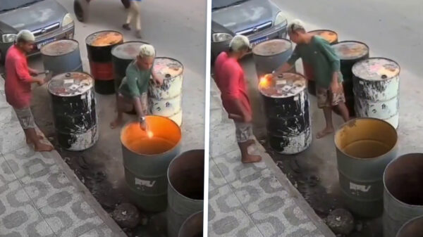 Domme blondjes veroorzaken enorme explosie en lanceren zichzelf de lucht in