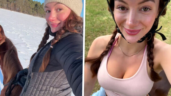 Paardenmeisje galoppeert door sneeuw en harkt lachend 4,3 miljoen views binnen