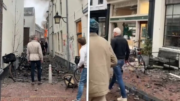 Eerste beelden uit Utrecht: brand en meerdere explosies in het centrum