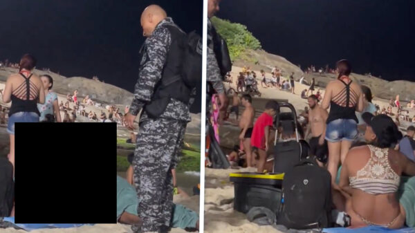 Stelletje betrapt nadat ze het strand gebruiken voor intiem onderonsje