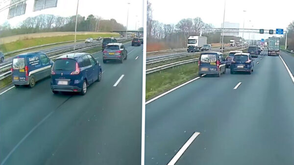 Rijterrorist van de dag: Renault-rijder weigert ritsende auto erbij te laten