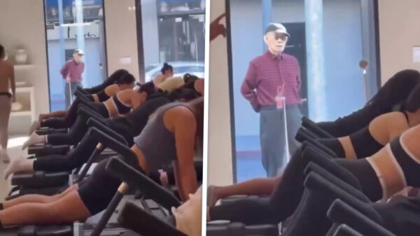 Terwijl zij hard aan het zweten zijn, traint één man vooral zijn ogen