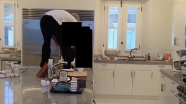 Video: Jeffrey Epstein rent achter gillende meisjes aan in de keuken