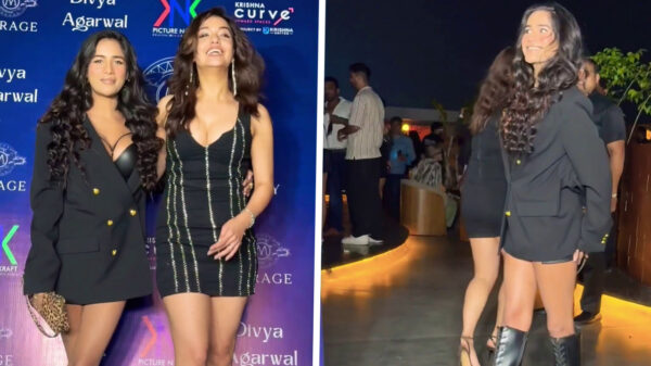 Oeps-momentje voor actrice Poonam Pandey als ze de paparazzi groet