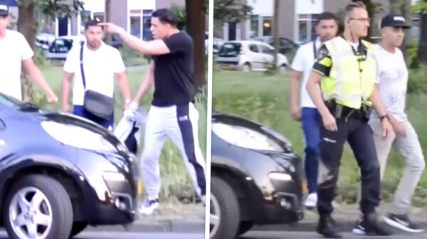 Opgefokte kansenparel schreeuwt naar politieagent: "OPPASSEN JONGE!"