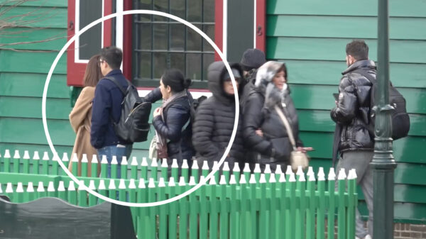 Zakkenrolster betrapt die rugzak van toerist bij Zaanse Schans leeg trekt