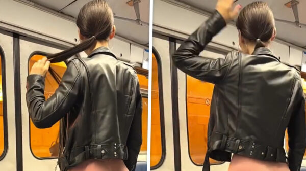 Broek vergeten? Metroreizigers twijfelen massaal aan zicht als deze dame voorbijloopt