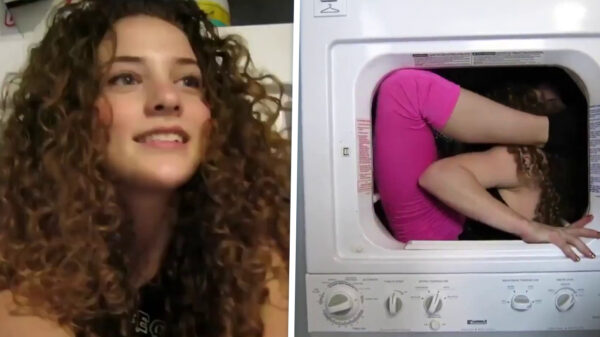 Slangenmens Sofie Dossi bewijst dat een droger ook een loungeplek kan zijn