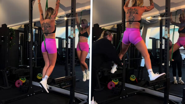 Pijnlijk moment in de gym: Liselotte loopt nu rond met een gezwollen lip