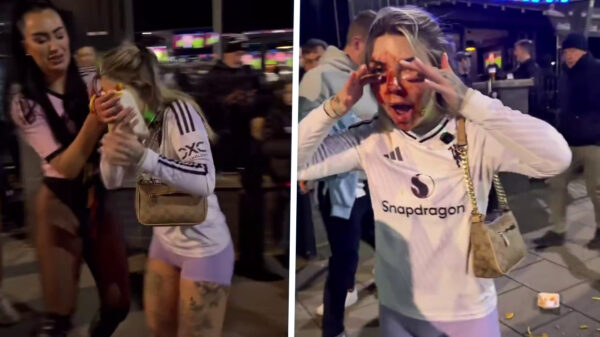 Blondje wil vette bek halen maar krijgt een lading ketchup cadeau