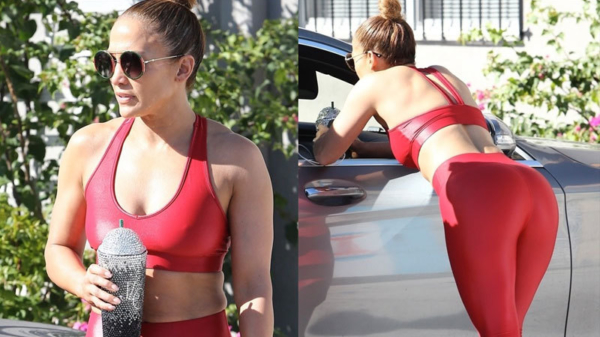 De iets te strakke broek van Jennifer Lopez laat weinig aan de verbeelding over