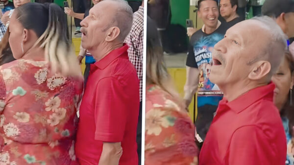 Opa probeert nog één keer te scoren op de dansvloer, maar oma heeft andere plannen