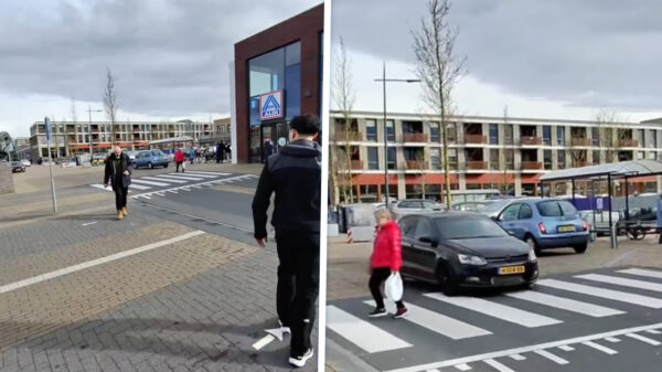Vrouw bijna ondersteboven gereden door verkeershufter bij de Aldi in Emmeloord