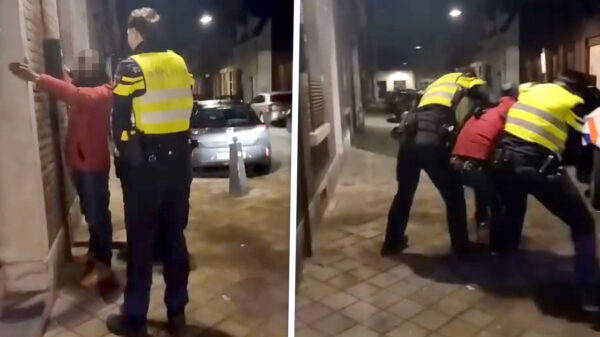 Grote bek van wildplasser wordt meteen afgestraft door politieagenten