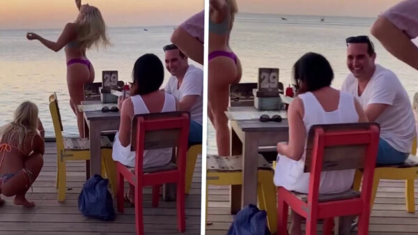 Romantisch etentje eindigt voortijdig dankzij aandachtstekort bikini-duo