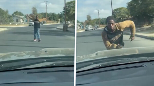 'Verwarde man' springt op motorkap en wordt gelanceerd door bestuurder