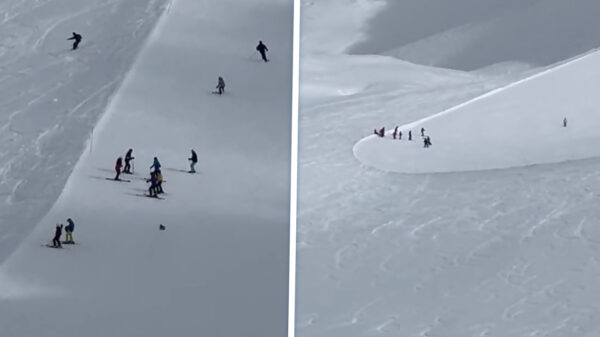 Bowlingbaan in de sneeuw: Losgeslagen snowboard haalt skiërs onderuit