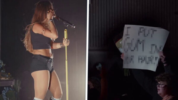 Pestkop van basisschool biedt zangeres Natalie Jane excuses aan tijdens show