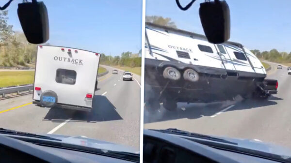 Sleurhut zegt “dikke doei" en gaat bijna op z’n kant midden op de snelweg