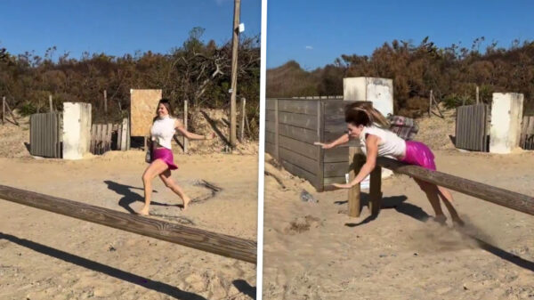 Mademoiselle maakt van elegante sprong een pijnlijke klapper over slagboom