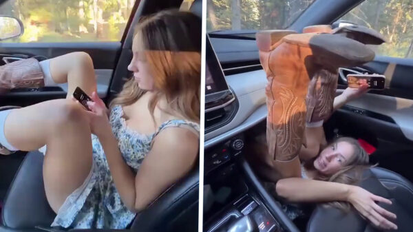 Even een lesje waarom je nooit zonder gordel je poten op het dashboard legt