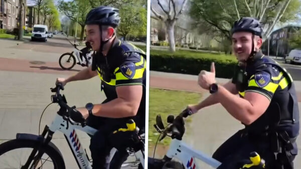 Scooter besluit een potje te racen tegen de e-bike van oom agent