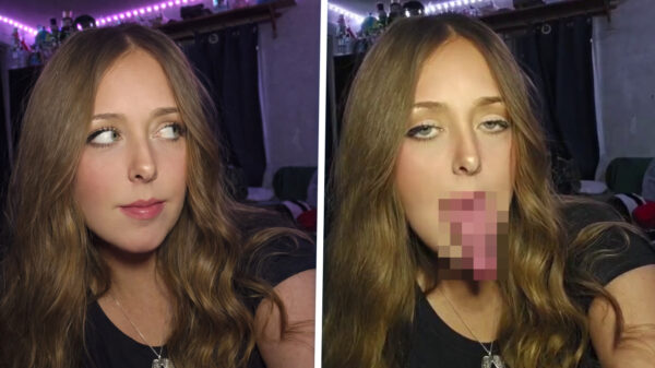 Brunette showt gigantische hamlap waar zelfs de slager even voor gaat zitten