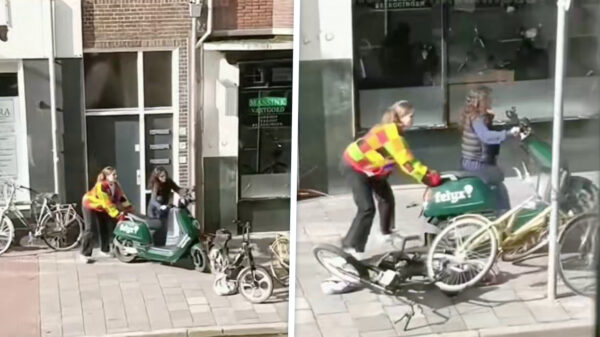 Hun eerste ervaring met een deelscooter is toch best even wennen