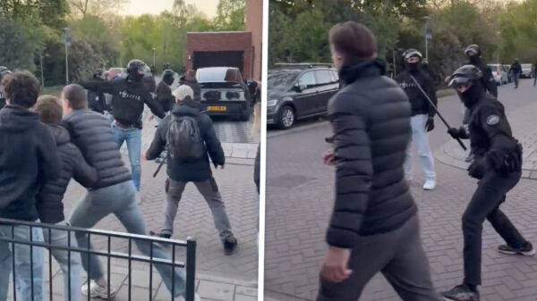 Azc-demonstranten Loosdrecht de straat uit gemept door ME, 1 agent gewond
