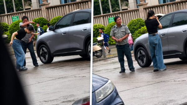 Agressieve vrouw leert pijnlijk lesje na laffe trap tegen parkeerwachter