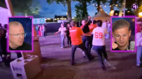 Beelden: Michael van Gerwen krijgt klappen op Koningsnacht