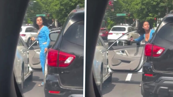 Karen blokkeert de weg tijdens een road rage en belandt bijna onder SUV