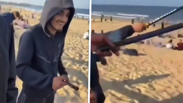 Zonnige stranddag eindigt in knalfeest dankzij paar onvermoeibare idioten