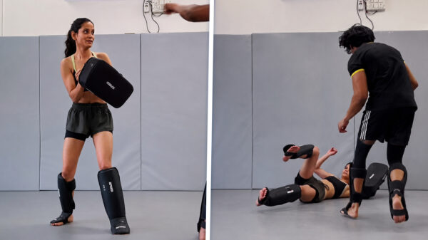 Vechtsporttraining eindigt pijnlijk na genadeloze trap tegen d'r kopf