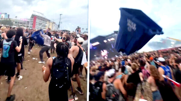 Bezoeker Rolling Loud gevloerd nadat idioot container het publiek in gooit
