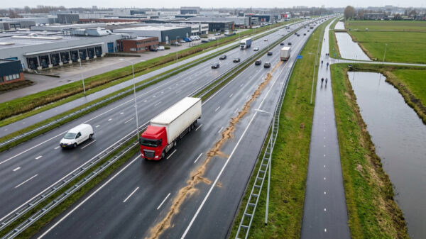 Ravage op N36 bij Almelo dankzij een lading slachtafval op het wegdek